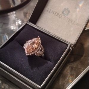 Sterling Silver Pink Diamond Ring